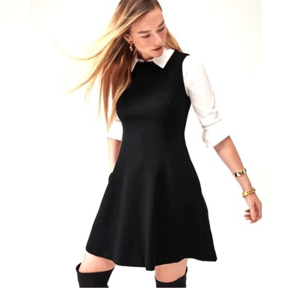 Spanx perfect fit and flare black dress sleeveless casual party NWT size M - Picture 1 of 14